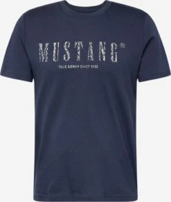Mustang T-shirts Shirt Alex Heren Nachtblauw