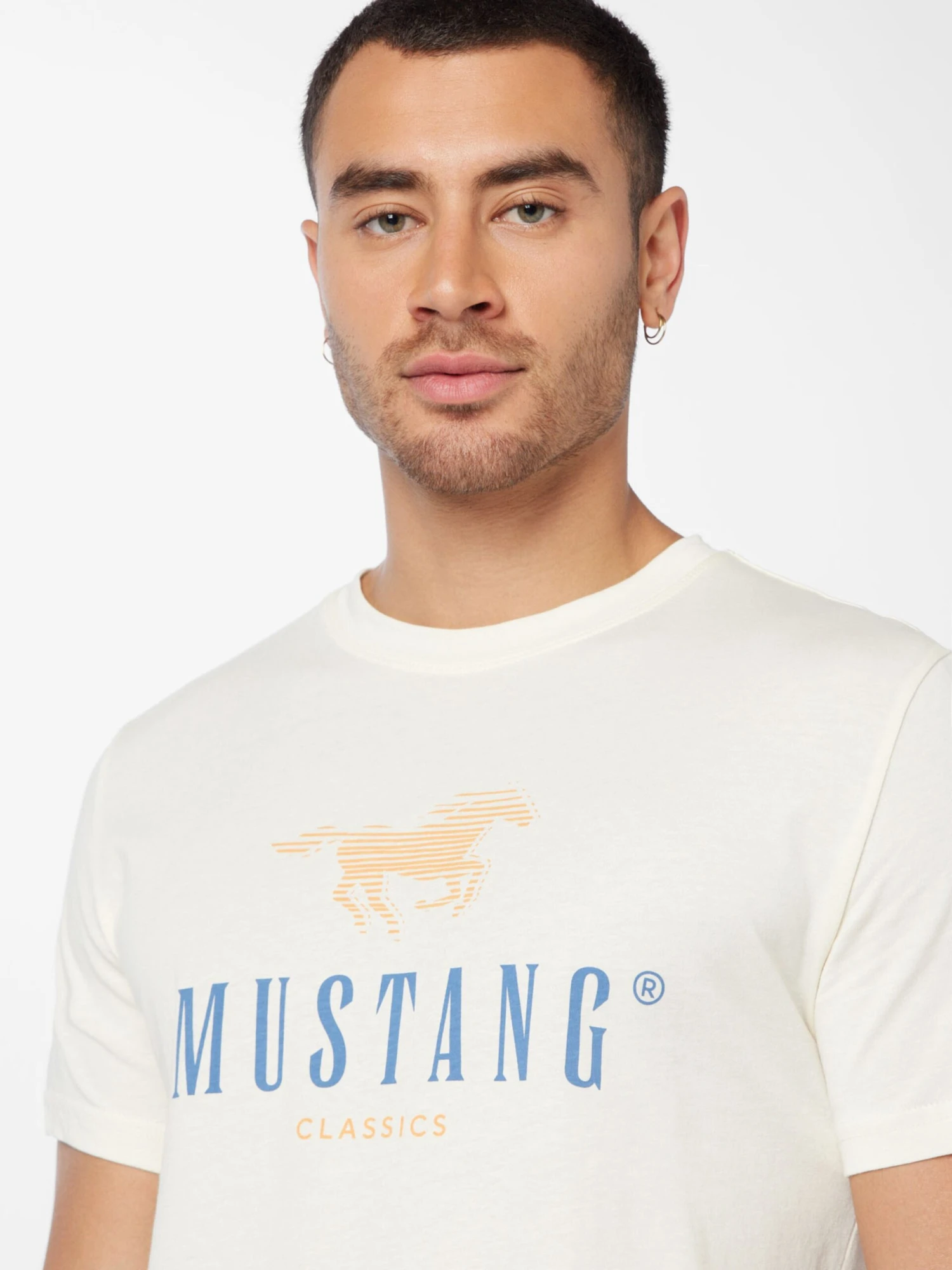 Mustang T-shirts Shirt Alex Heren Ecru 4 Mustang T-shirts Shirt Alex Heren Ecru - Afbeelding 2