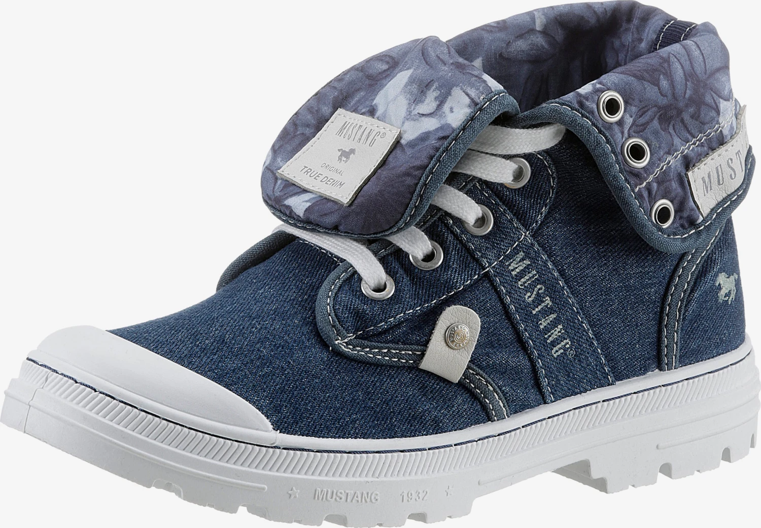 Mustang Enkellaarsjes Veterlaarsjes Dames Blauw 3 Mustang Enkellaarsjes Veterlaarsjes Dames Blauw