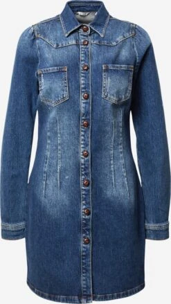 Mustang Blousejurken Blousejurk Dames Blauw