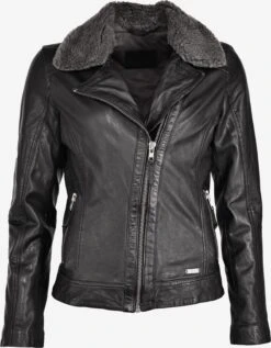 Mustang Leren Jassen Tussenjas 3102136 Dames Zwart