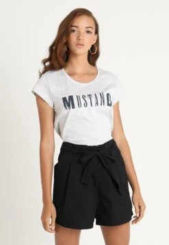 Mustang Logo - T-Shirt Print - Light Grey Melange