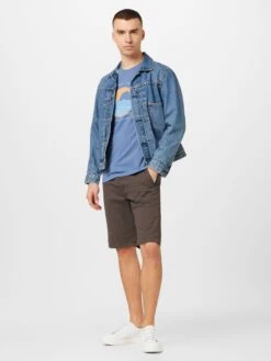 Mustang T-shirts Shirt Alex Heren Smoky Blue / Lichtblauw -Mustang Verkoop 9d2fc55007cdada90957bdcdb8770f09