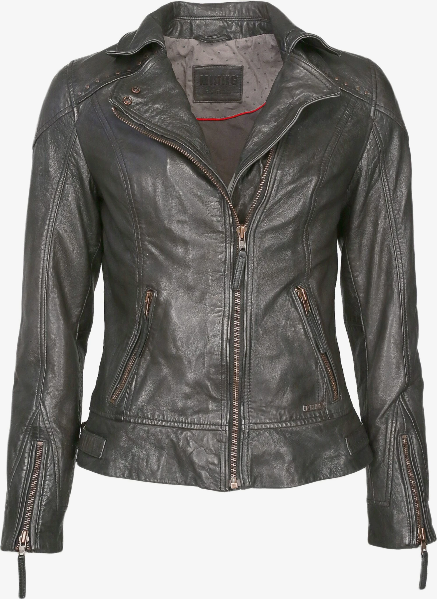 Mustang Leren Jassen Tussenjas Ina Dames Donkergrijs 3 Mustang Leren Jassen Tussenjas Ina Dames Donkergrijs