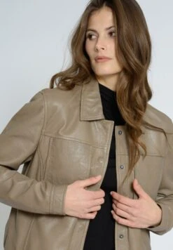 Mustang Leren Jas - Taupe -Mustang Verkoop b337f057473e48639d22b6f0472906d8