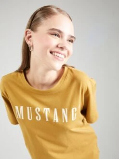 Mustang T-shirts Shirt ALINA Dames Goudgeel -Mustang Verkoop b482296cb16657e383fff41e1ae96527