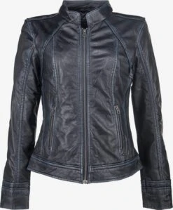 Mustang Leren Jassen Tussenjas Americana Dames Kobaltblauw