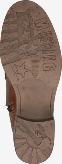 Mustang Enkellaarsjes Veterlaarsjes Dames Cognac -Mustang Verkoop beef49fee06f3f39b71e90d08b5f70ce