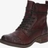 Mustang Enkellaarsjes Veterlaarsjes Dames Bordeaux -Mustang Verkoop c05969dbb3e28923c1f8bf8e213dc230