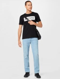 Mustang T-shirts Shirt Alex Heren Zwart -Mustang Verkoop c15953ba5cb0cc72f7ff1042ecd21e4f