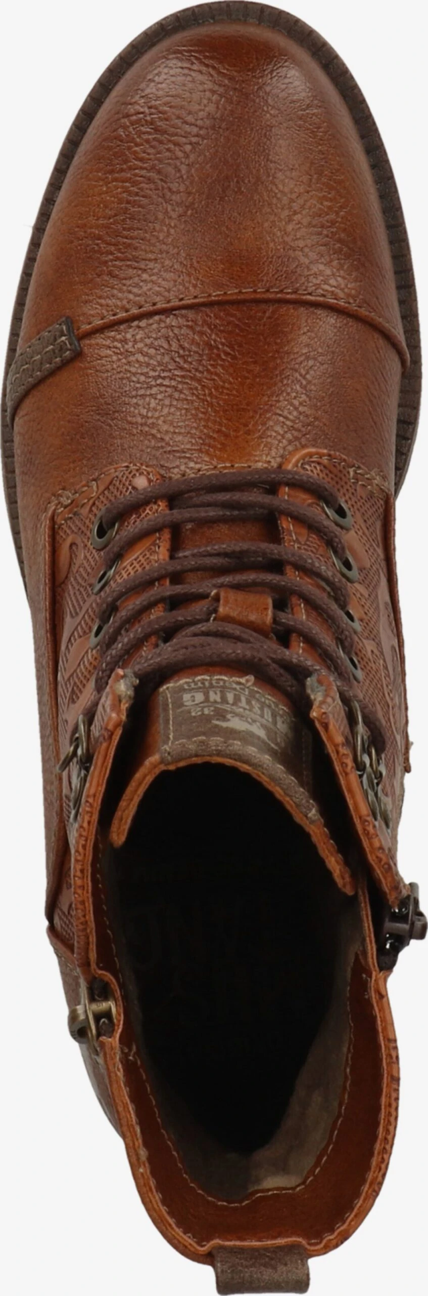 Mustang Enkellaarsjes Veterlaarsjes Dames Karamel / Donkerbruin 8 Mustang Enkellaarsjes Veterlaarsjes Dames Karamel / Donkerbruin - Afbeelding 6