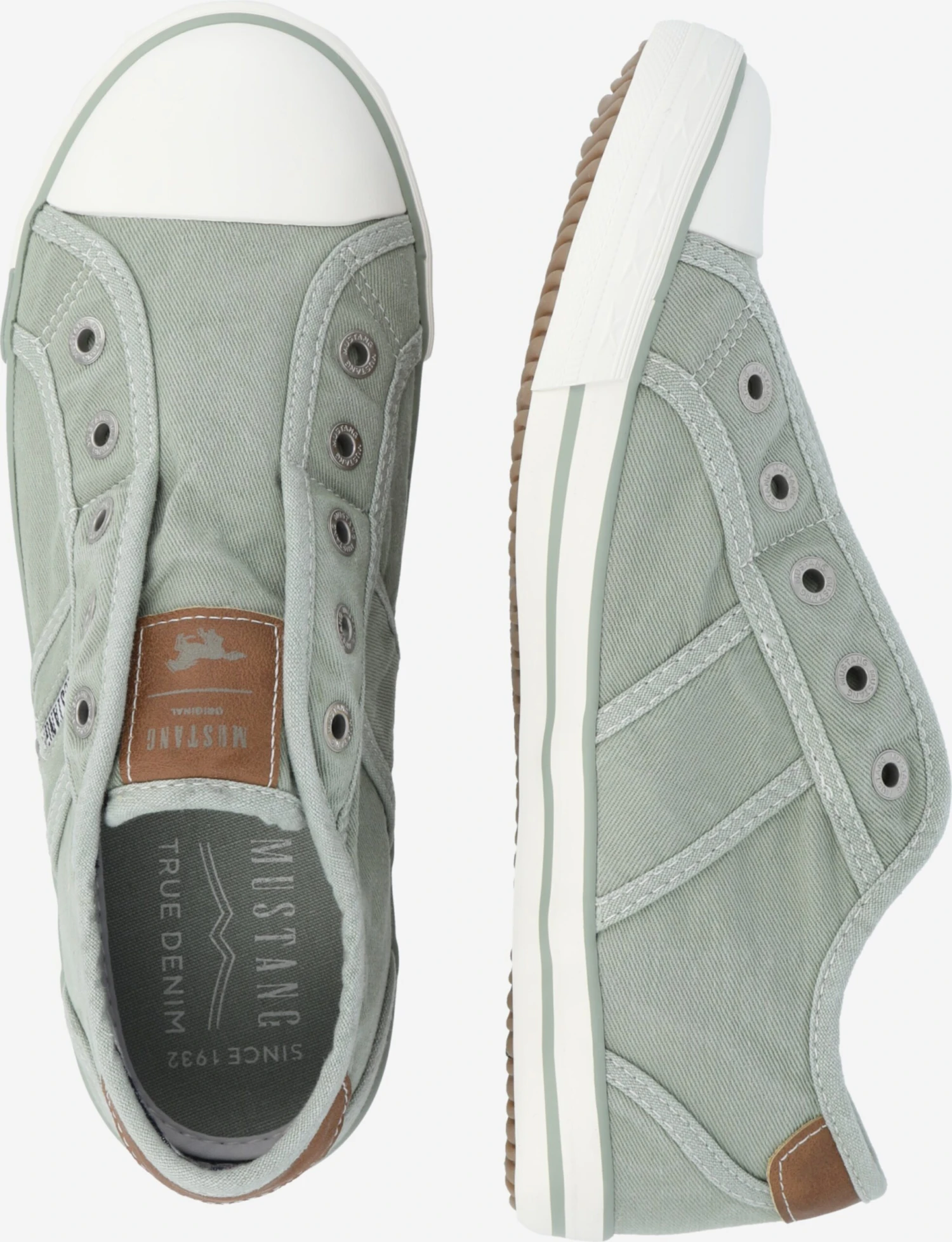 Mustang Slip-on Sneakers Slip-on Dames Pastelgroen 4 Mustang Slip-on Sneakers Slip-on Dames Pastelgroen - Afbeelding 2