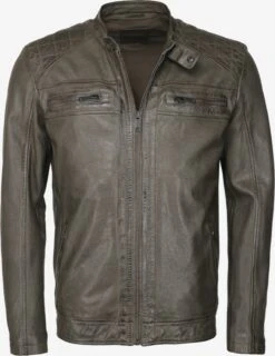 Mustang Leren Jassen Tussenjas Heren Donkergroen