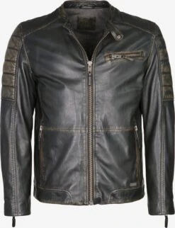 Mustang Leren Jassen Tussenjas Heren Donkergrijs