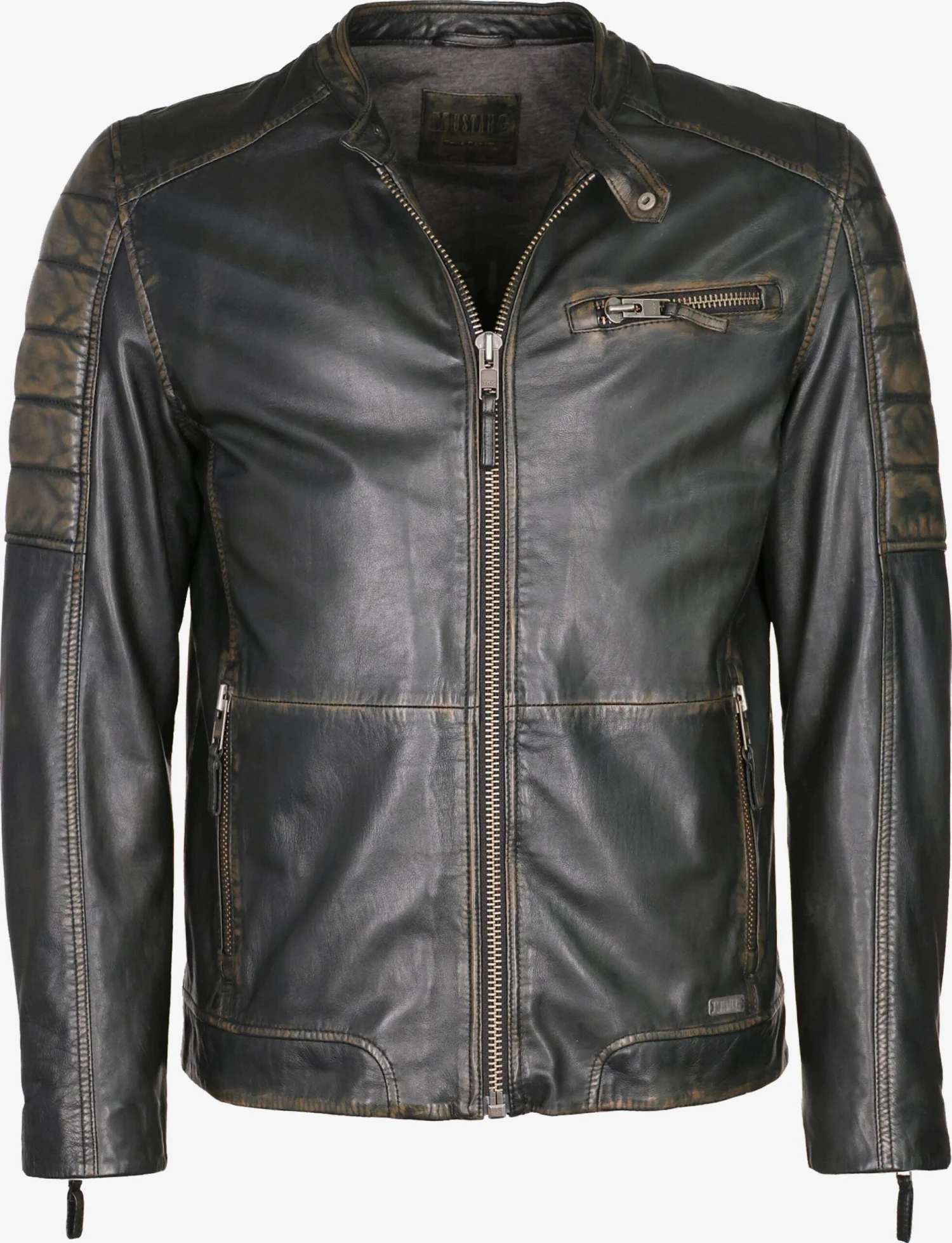 Mustang Leren Jassen Tussenjas Heren Donkergrijs 3 Mustang Leren Jassen Tussenjas Heren Donkergrijs