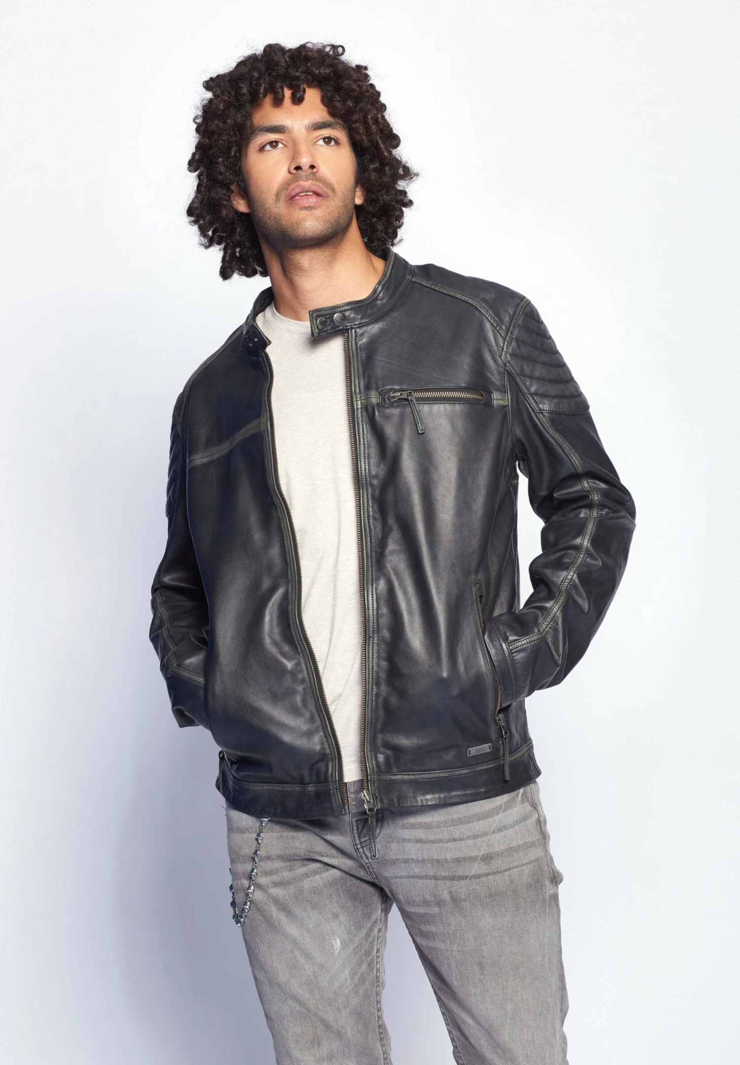 Mustang Leren Jassen Tussenjas Darwin Heren Zwart 5 Mustang Leren Jassen Tussenjas Darwin Heren Zwart - Afbeelding 3