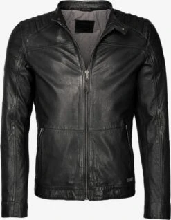 Mustang Leren Jassen Tussenjas Wellington Heren Zwart