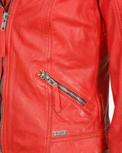 Mustang Leren Jassen Tussenjas Dames Lichtrood -Mustang Verkoop d473295df6b47da28825f52432672eb1