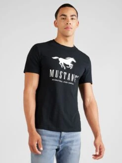 Mustang T-shirts Shirt ALEX Heren Zwart -Mustang Verkoop d47a95f76cbb8470b2eab45d25360c37