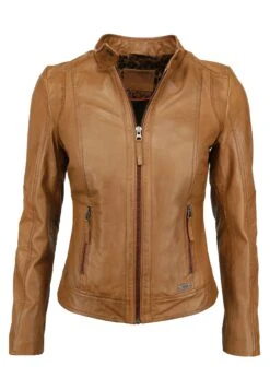 Mustang Mit Stehkragen - Leren Jas - Cognac