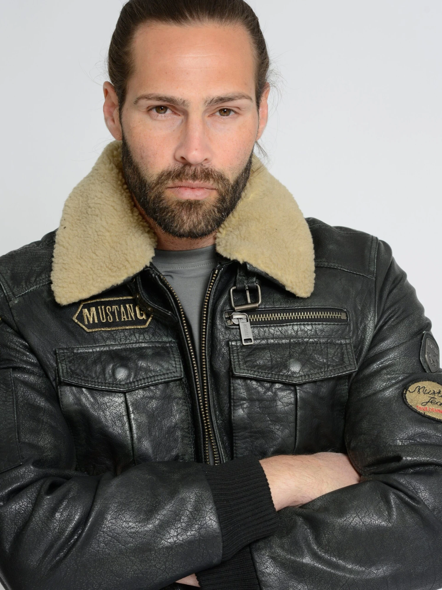 Mustang Leren Jassen Tussenjas Karlstad Heren Zwart 7 Mustang Leren Jassen Tussenjas Karlstad Heren Zwart - Afbeelding 5