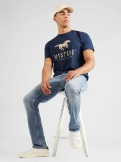 Mustang T-shirts Shirt ALEX Heren Nachtblauw -Mustang Verkoop e264e3f4d39ce9de6482883fea03e6c3