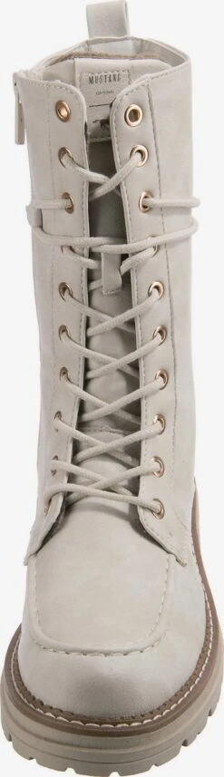 Mustang Enkellaarsjes Veterlaarsjes Dames Lichtbeige -Mustang Verkoop e35e73a404237fbd14d1dfb99620b16e