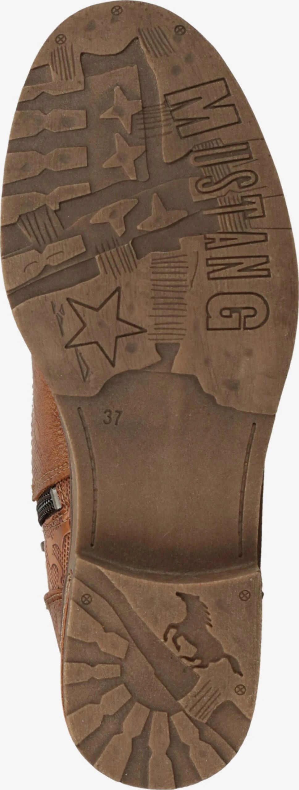 Mustang Enkellaarsjes Veterlaarsjes Dames Karamel / Donkerbruin 9 Mustang Enkellaarsjes Veterlaarsjes Dames Karamel / Donkerbruin - Afbeelding 7