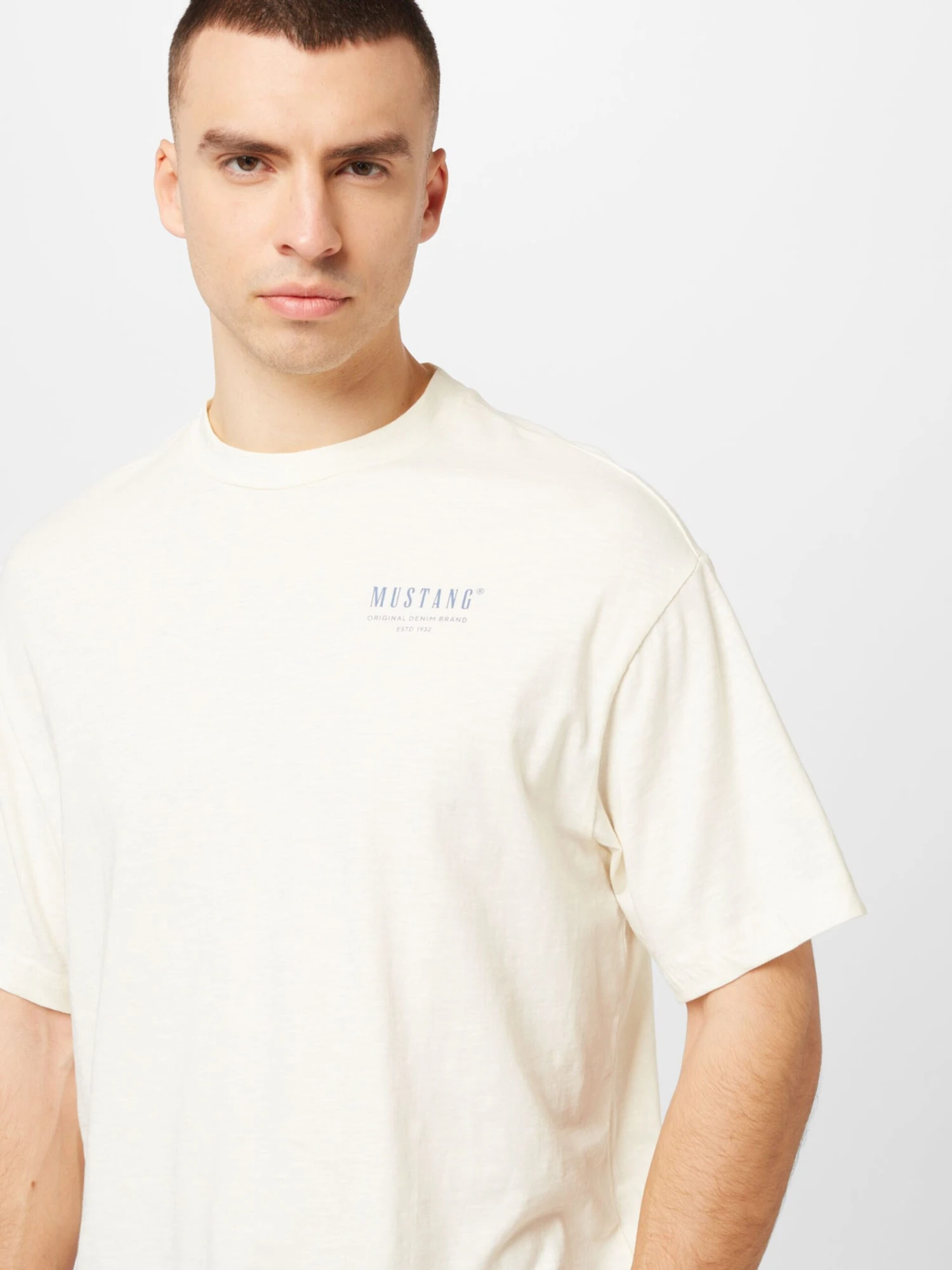 Mustang T-shirts Shirt Aidan Heren Crème 4 Mustang T-shirts Shirt Aidan Heren Crème - Afbeelding 2