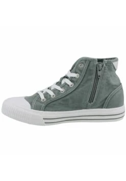 Mustang Damen Canvas- Sneakers Hoog - Grün