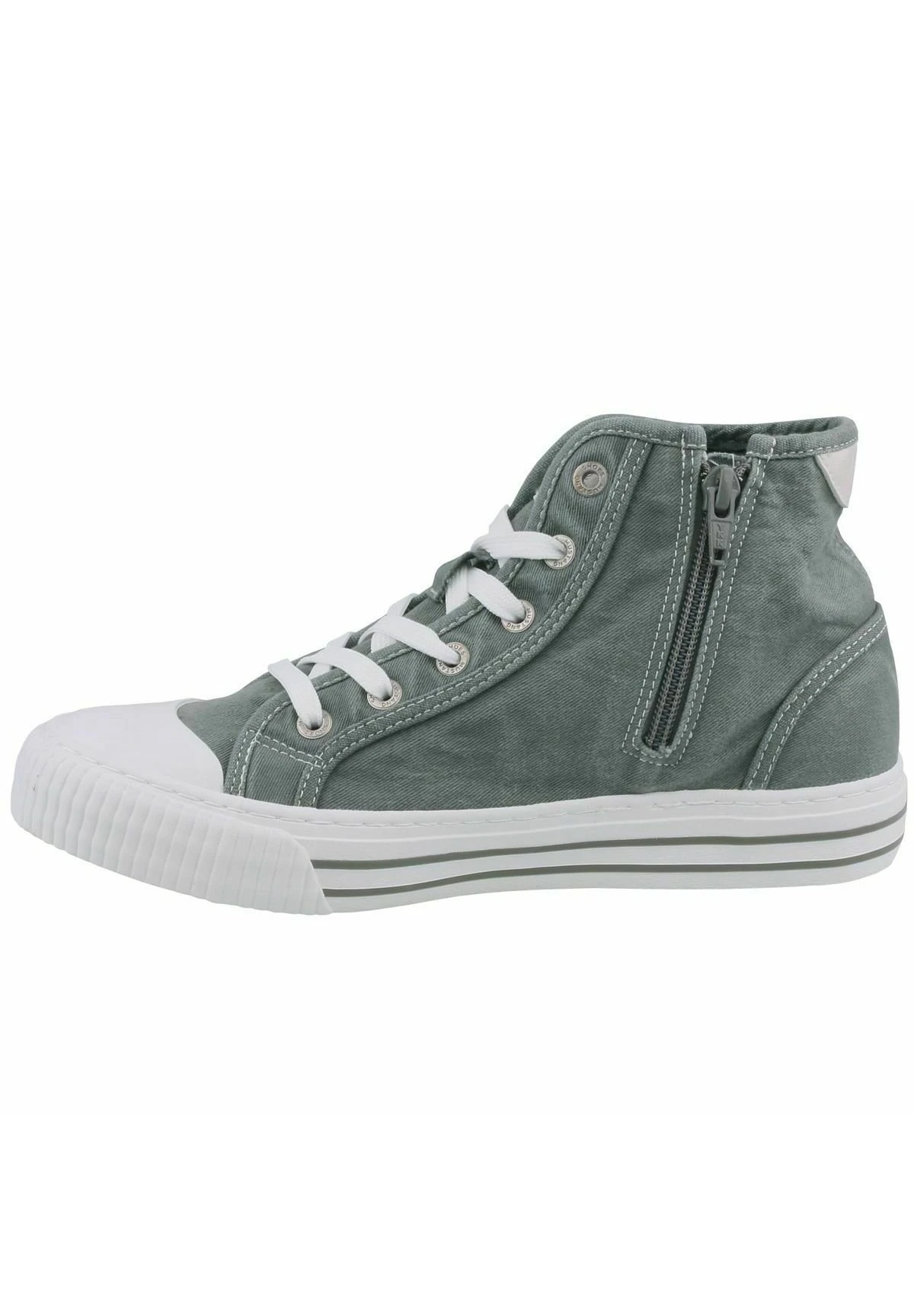 Mustang Damen Canvas- Sneakers Hoog - Grün 3 Mustang Damen Canvas- Sneakers Hoog - Grün