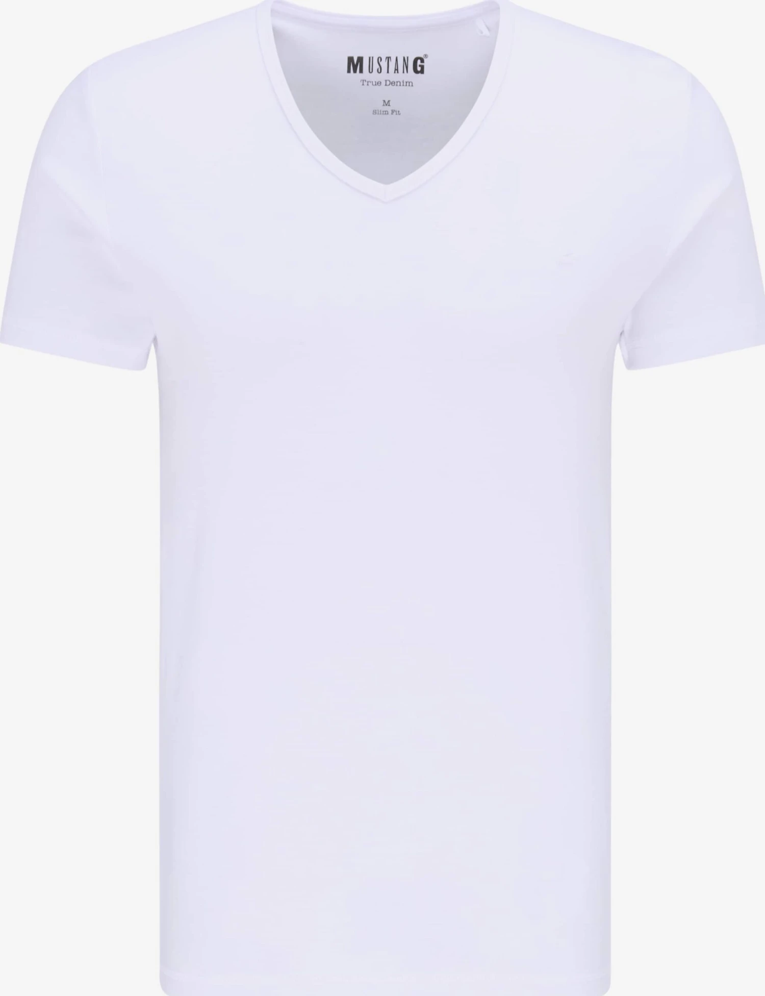 Mustang T-shirts Shirt Aaron V Heren Wit 4 Mustang T-shirts Shirt Aaron V Heren Wit - Afbeelding 2