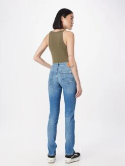 Mustang Jeans Slimfit Jeans Shelby Dames Blauw -Mustang Verkoop f1bc355a3e11ceab2f72dd2f9197a196