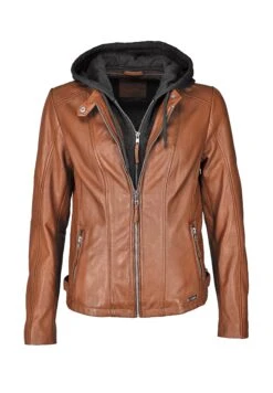 Mustang Lederjacke Mit Schnallen - Leren Jas - Cognac -Mustang Verkoop f67dd4b36af94b0595186c79a043aa71