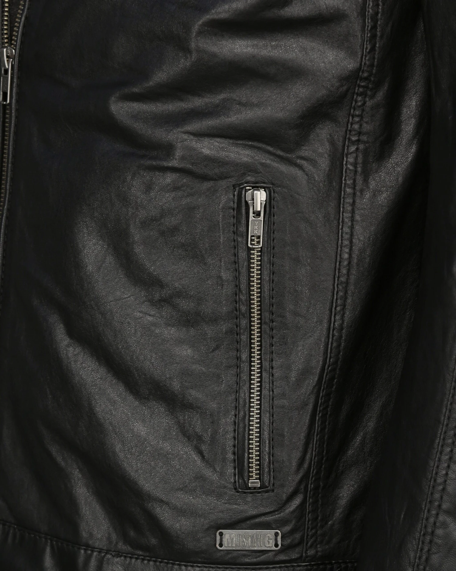 Mustang Leren Jassen Tussenjas Foster Heren Zwart 7 Mustang Leren Jassen Tussenjas Foster Heren Zwart - Afbeelding 5