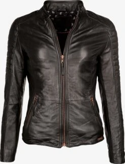 Mustang Leren Jassen Tussenjas Larry Dames Zwart