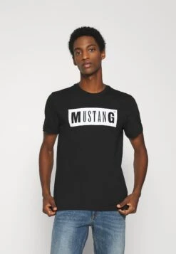 Mustang Alex Logo Tee - T-Shirt Print - Black