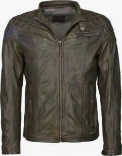 Mustang Leren Jassen Tussenjas Heren Groen