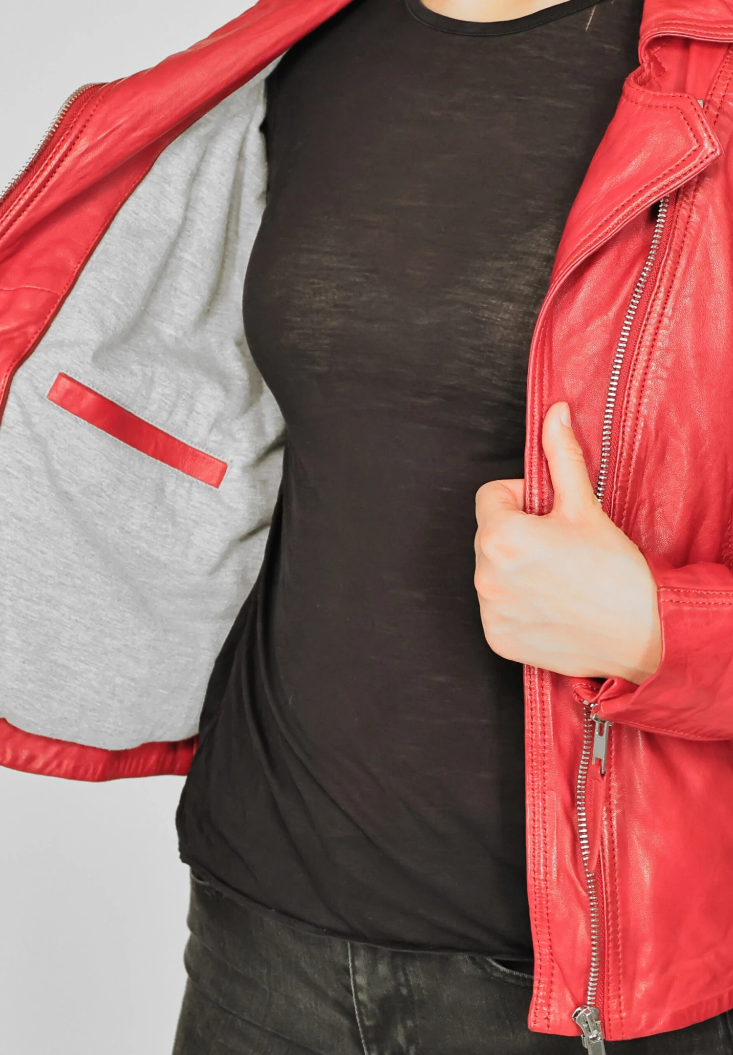 Mustang Leren Jassen Tussenjas 31020254 Dames Rood 9 Mustang Leren Jassen Tussenjas 31020254 Dames Rood - Afbeelding 7