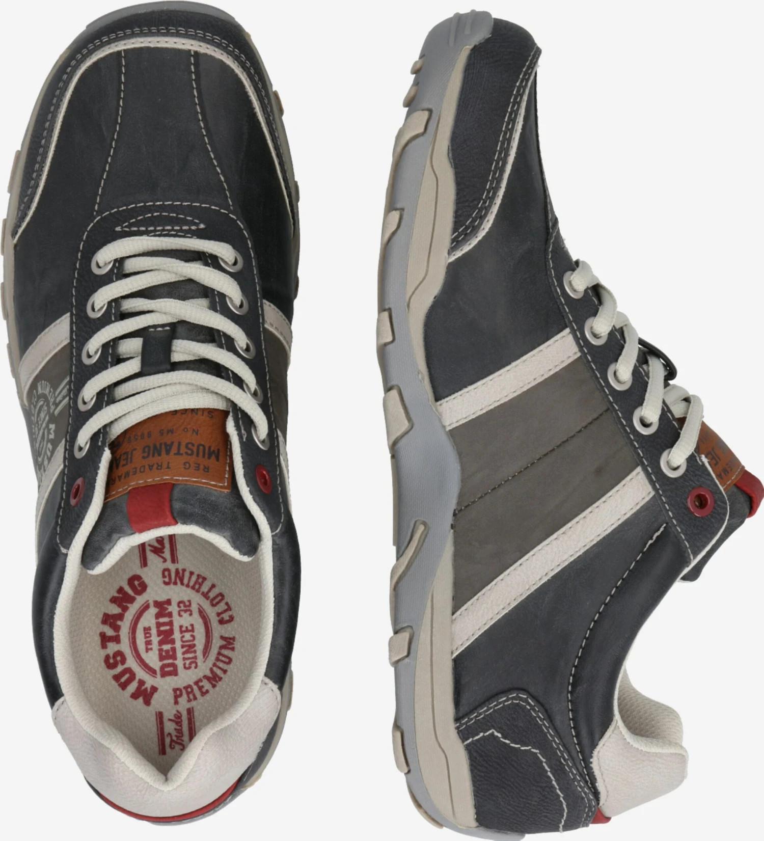 Mustang Sportieve Veterschoenen Sportieve Veterschoen Heren Greige / Lichtgrijs / Donkergrijs 4 Mustang Sportieve Veterschoenen Sportieve Veterschoen Heren Greige / Lichtgrijs / Donkergrijs - Afbeelding 2