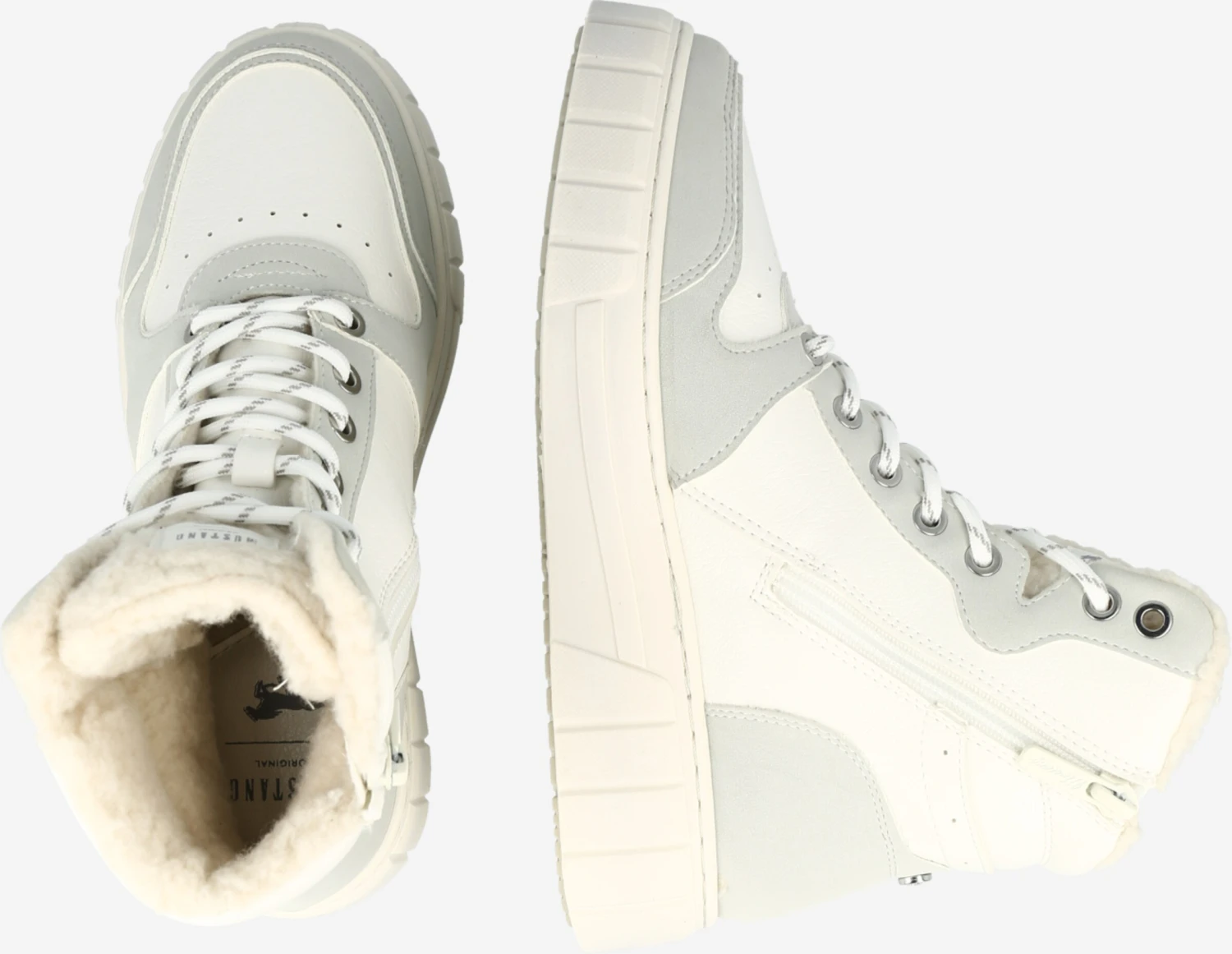 Mustang Enkellaarsjes Veterlaarsjes Dames Wit 4 Mustang Enkellaarsjes Veterlaarsjes Dames Wit - Afbeelding 2